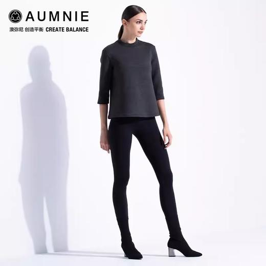 AUMNIE空气层七分袖上衣冬装长袖针织弹力打底衫女内搭T恤 商品图1