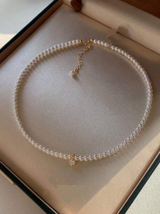 小众品牌正品简约经典优雅温柔珍珠真锆钻项链 商品图5