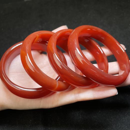D玛瑙手镯-红玛瑙宽条9A4 商品图0