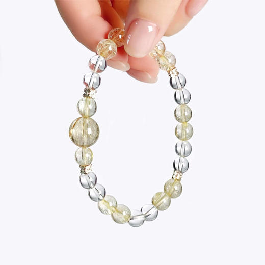 天然金发晶白水晶转运珠手串6mm 商品图0