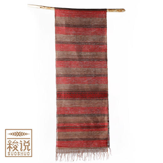 【梭说】限量 木.尘相 纯手工撞色亚麻围巾 侗族传统织锦工艺 商品图4