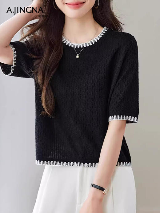 【百搭舒适】阿菁娜艺术韵律装饰编织设计毛衫F30Q301003 商品图2