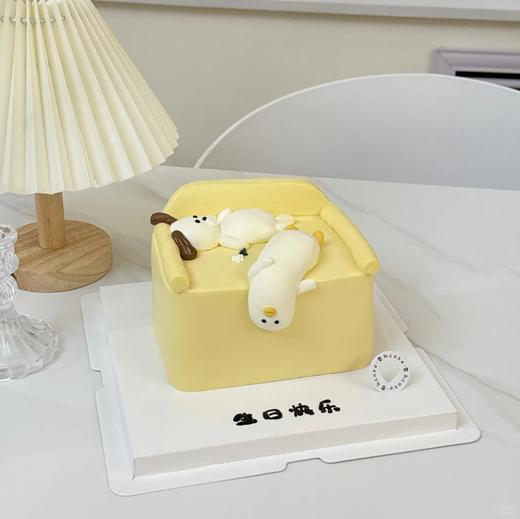 沙发躺平退休小动物卡通蛋糕-低糖处理无添加 商品图1