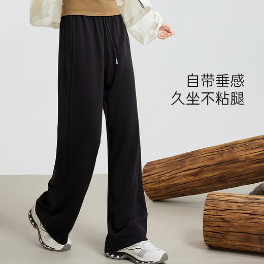 I'd爱帝女式直条空气层阔腿裤薄款休闲百搭外穿高腰垂感长裤 商品图1