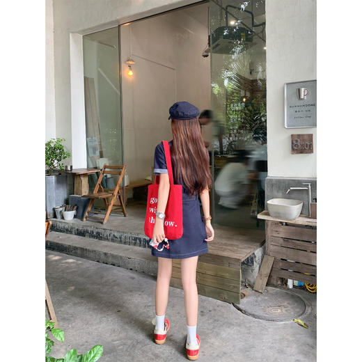 <曾小咸推荐>现货秒杀！微信超特价！高级感收腰显瘦绑带牛仔连衣裙 日常229.99 立减130 秒杀99.99！ 商品图4