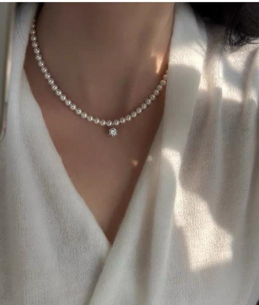 小众品牌正品简约经典优雅温柔珍珠真锆钻项链 商品图10