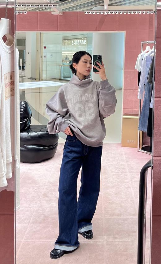 Acne 25Fw早秋新款 学院风徽标印花休闲落肩高领卫衣（ZY*MM） 商品图7