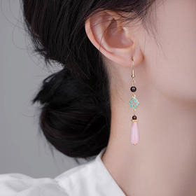 古风红色系列串珠祥云新中式耳环国风水滴旗袍汉服配饰耳环