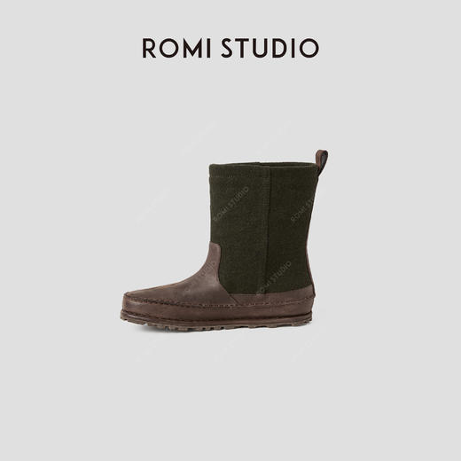 ROMI STUDIO"复古独特"皮质绒面拼接提拉徒步雪地靴 RWCWP35247 【发货时间25-30天】 商品图1