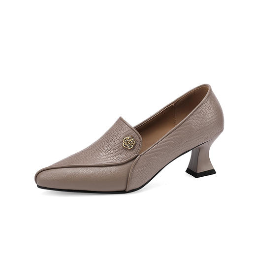 【预售5天】新款百搭优雅尖头粗跟中跟简约风洋气深口单鞋SY&h505 商品图4