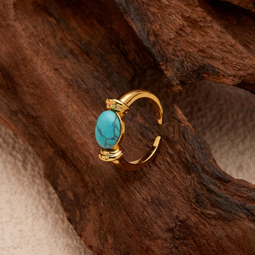 Manreya玛芮雅“海沫凝戒”绿松石戒指|开口可调节 商品图1