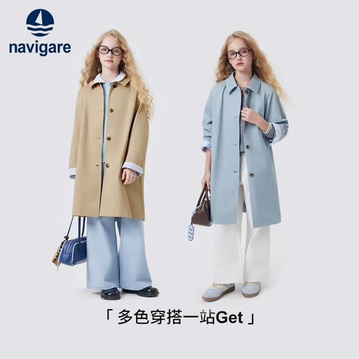 【纳维凯尔】【120-165】Navigare意大利小帆船女童中长款风衣外套 商品图6