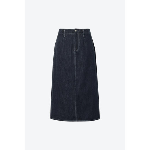 【商场同款】诗凡黎纯棉牛仔直筒中长半身裙2025春新款3G3140981 商品图0