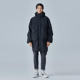 HX 休闲长款带帽风衣防风防水冲锋衣/Z101330002101