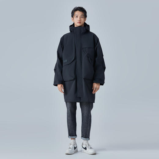 HX 休闲长款带帽风衣防风防水冲锋衣/Z101330002101 商品图0