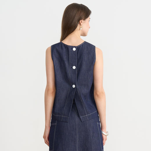 EITIE爱特爱复古高级感无袖小上衣C2513822 商品图4