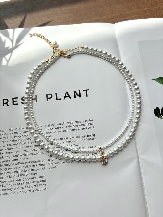 小众品牌正品简约经典优雅温柔珍珠真锆钻项链 商品图4