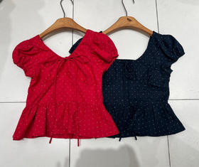 【门店同款】ENJOY夏季“夏日番情”甜美波点上衣 163543923