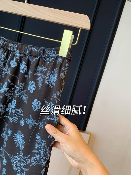 直发【JS3692816】蓝花楹半裙~设计感芙蓉麻水墨蓝紫调碎花鱼尾半身裙 商品图5