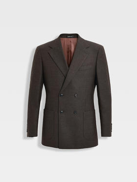 callisto雪茄棕绵羊毛西服