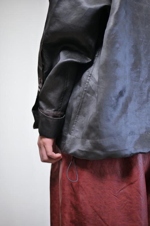 漫物记素平缎香云纱拼布连帽外套M286 商品图3