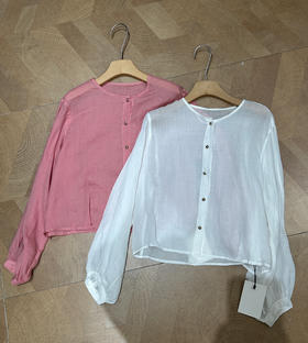 【门店同款】ENJOY夏季韩版圆领排扣上衣 162696400