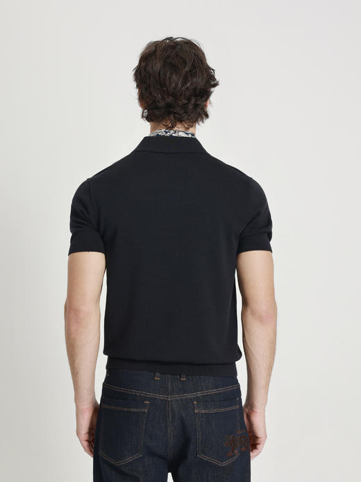 callisto星空蓝泡泡提花巴素兰羊毛短袖毛衣 商品图4