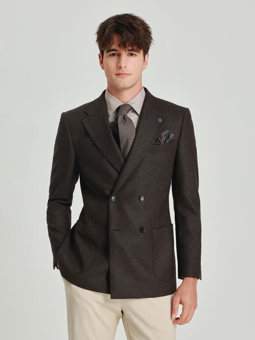 callisto雪茄棕绵羊毛西服 商品图2