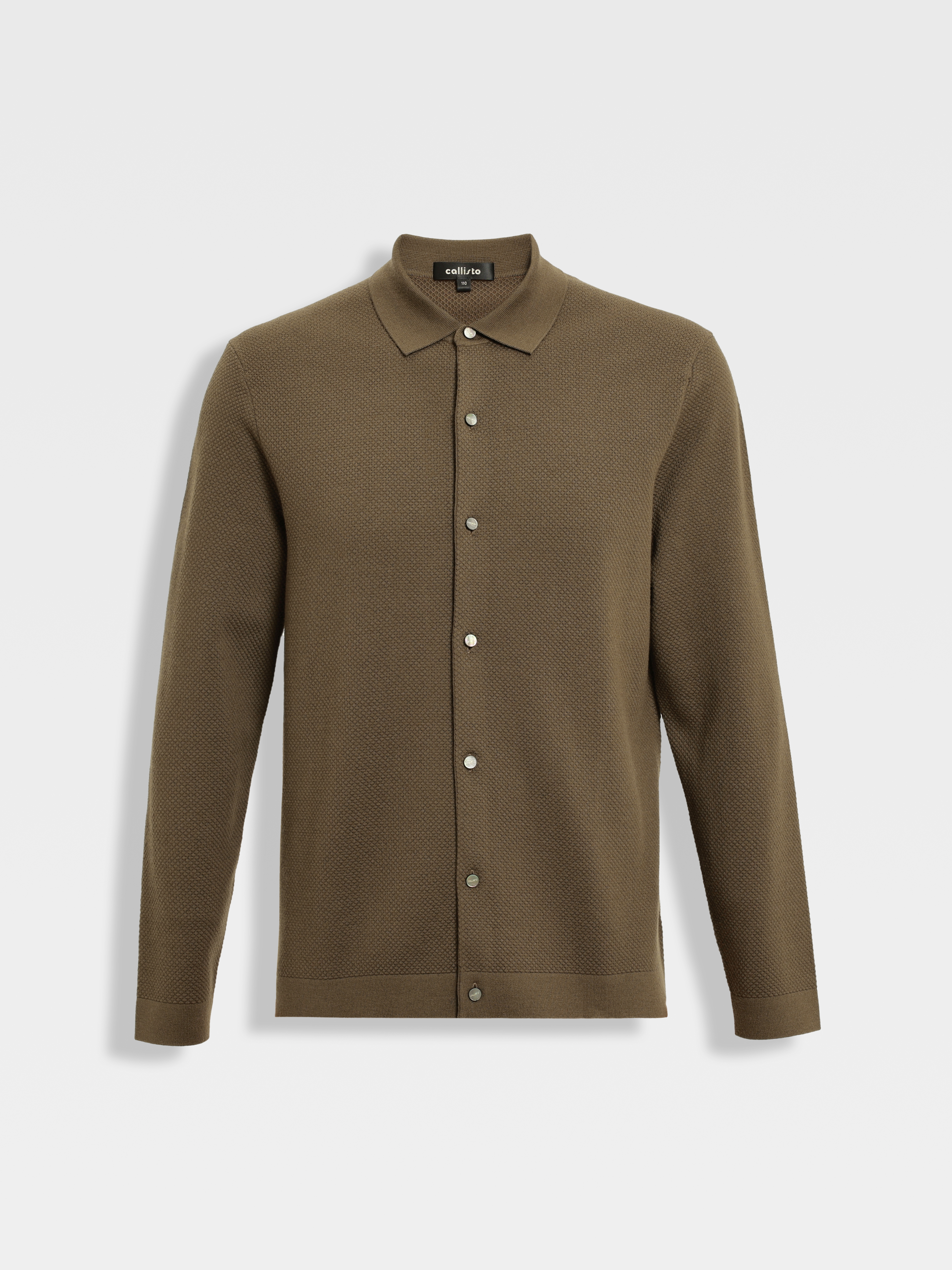 callisto雪茄棕巴素兰羊毛轻量感针织开衫