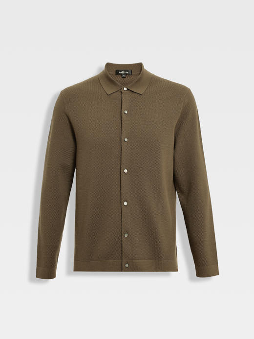 callisto雪茄棕巴素兰羊毛轻量感针织开衫 商品图0