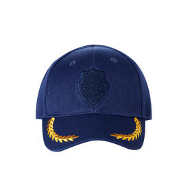 蓝色战训帽-麦穗刺绣