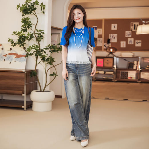 【林栖设计小店】【林栖推荐】【现货】渐变度假修身气质2025早秋新款多色上衣女N1953302 商品图10