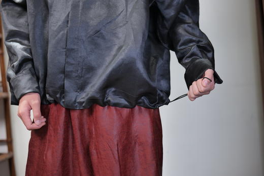 漫物记素平缎香云纱拼布连帽外套M286 商品图7