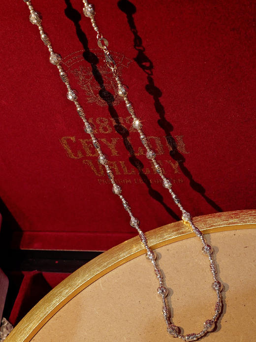 意大利18K金 爆闪镭射大金珠雕刻工艺项链(3-5天左右) 商品图2