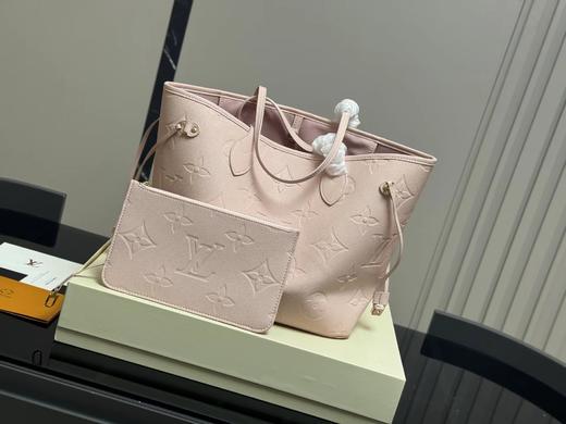 D080652粉色压花Neverfull单肩手提包中号购物袋 商品图1