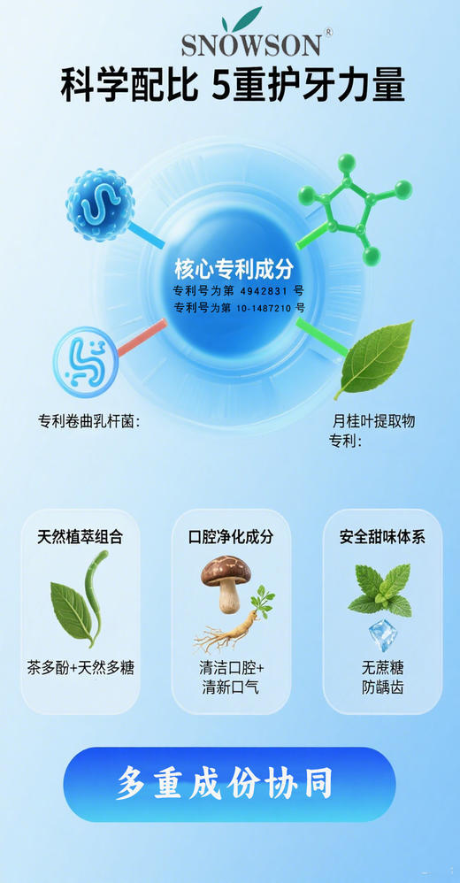 斯诺森齿助理卷曲乳杆菌复合片  牙齿营养 日本原装进品 口臭异味益生菌 商品图7