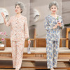 中老年人棉绸睡衣套装，妈妈长袖绵绸两件套奶奶装开衫人造棉家居服TH-8024 商品缩略图1