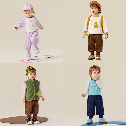 【仿牛仔】迷你巴拉男女童裤子高弹灯笼裤联名柔软宝宝长裤 商品图4