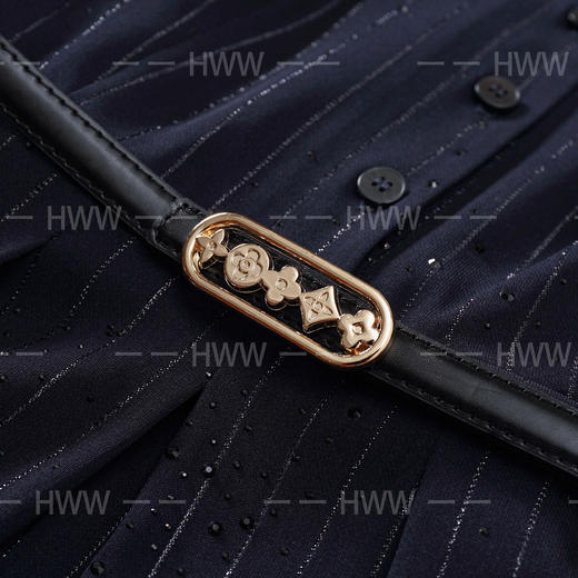 【赫尔温】设计款墨蓝色时尚收腰显瘦连衣裙DHZFF52036 商品图2