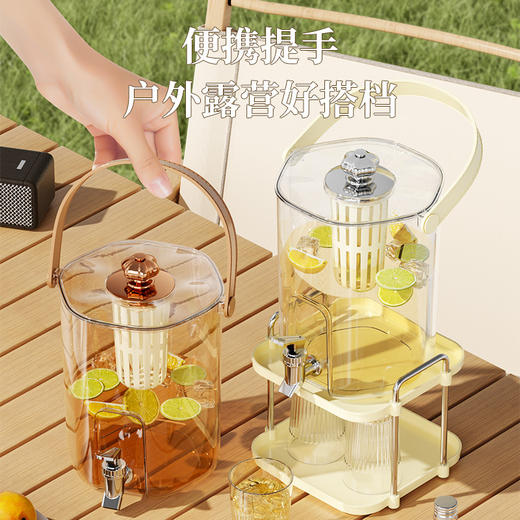 轻奢冷水壶柠檬水果茶桶高级感带龙头大容量饮料桶凉水冷泡壶家用 商品图2