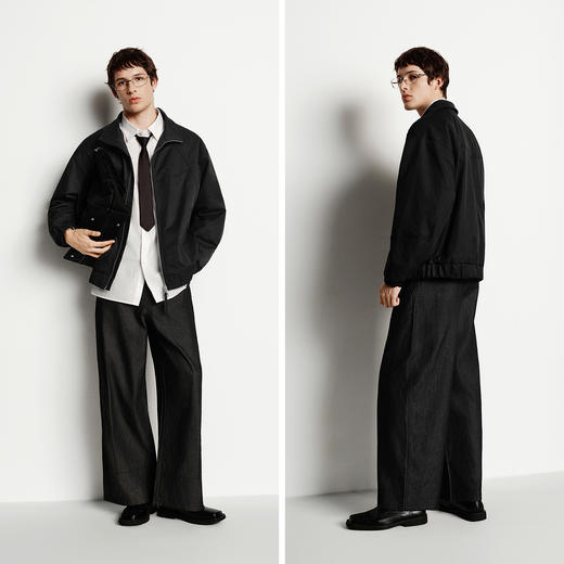 森马外套男款宽松立领夹克青年质感2025秋冬新款上衣时尚简约百搭 商品图4