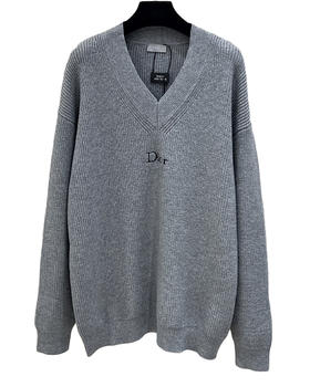 中性款V领羊毛针织衫毛衣010