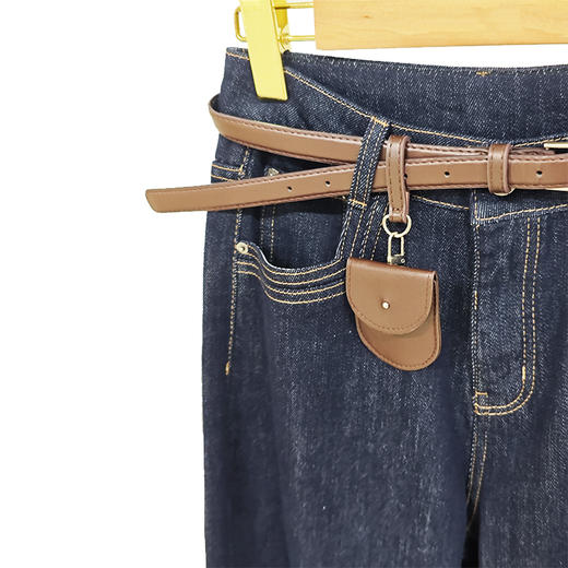 Y5Q08N1963 明线筒喇配腰带牛仔裤 商品图2