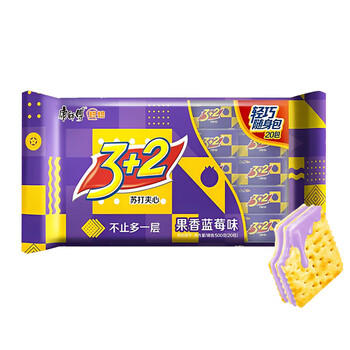 康师傅 3+2苏打夹心饼干 蓝莓味500g 休闲零食 早餐下午茶 /休闲食品 /饼干 /夹心饼干 商品图7