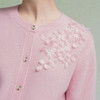 【林栖设计小店】【手工钉花】绵羊毛毛织开衫百搭2025秋季新款粉外套上衣毛衣女F1953241 商品缩略图7