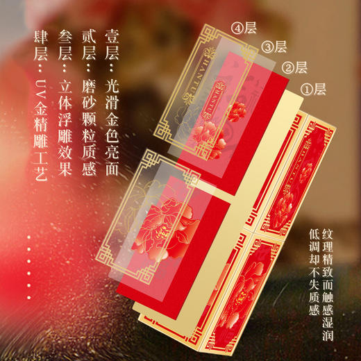 送礼袋贺卡！【为爱定制，国风潮色6支装~】雕花六色 各有风华 中国风雕花口红套装 故宫圣诞礼盒 保湿显白 新年开运国潮品牌联名款  商品图3