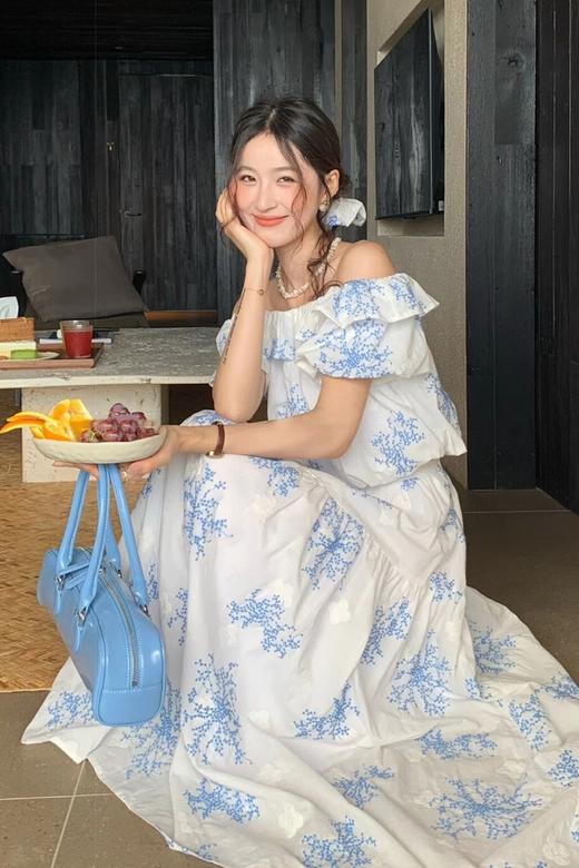 SUMMER & SAGE 优雅蓝色印花套装裙 20858 商品图2