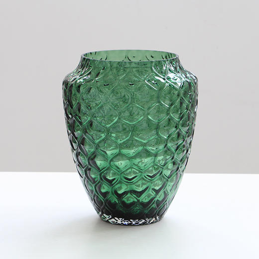 现代简约大肚子吊钟玻璃花瓶摆件墨绿高级感家居装饰品水培花器 商品图4