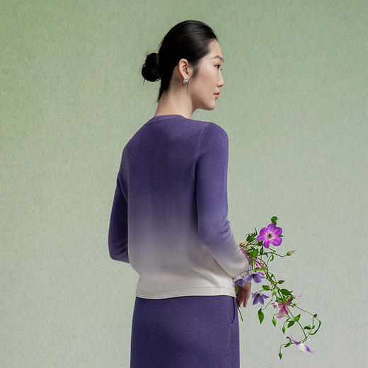 【林栖设计小店】生活在左渐变毛织外套度假修身气质2025早秋新款多色开衫上衣女1953271 商品图4