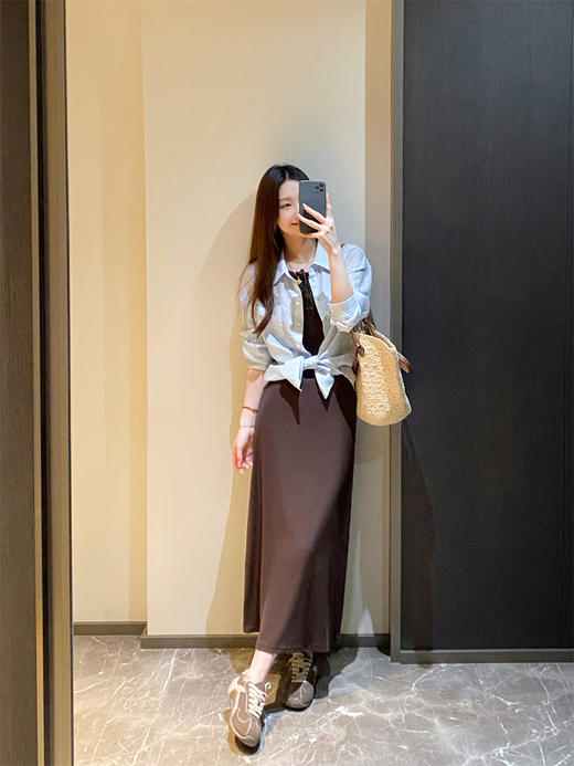 一键出门慵懒无袖吊带背心裙宽松直筒外穿打底连衣裙 商品图13